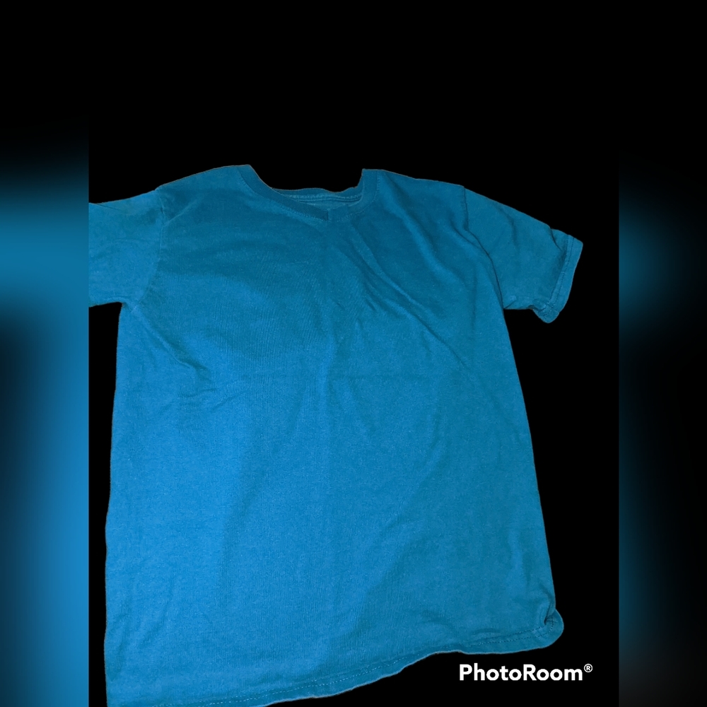 Plain blue short sleeve shirt girls size 8